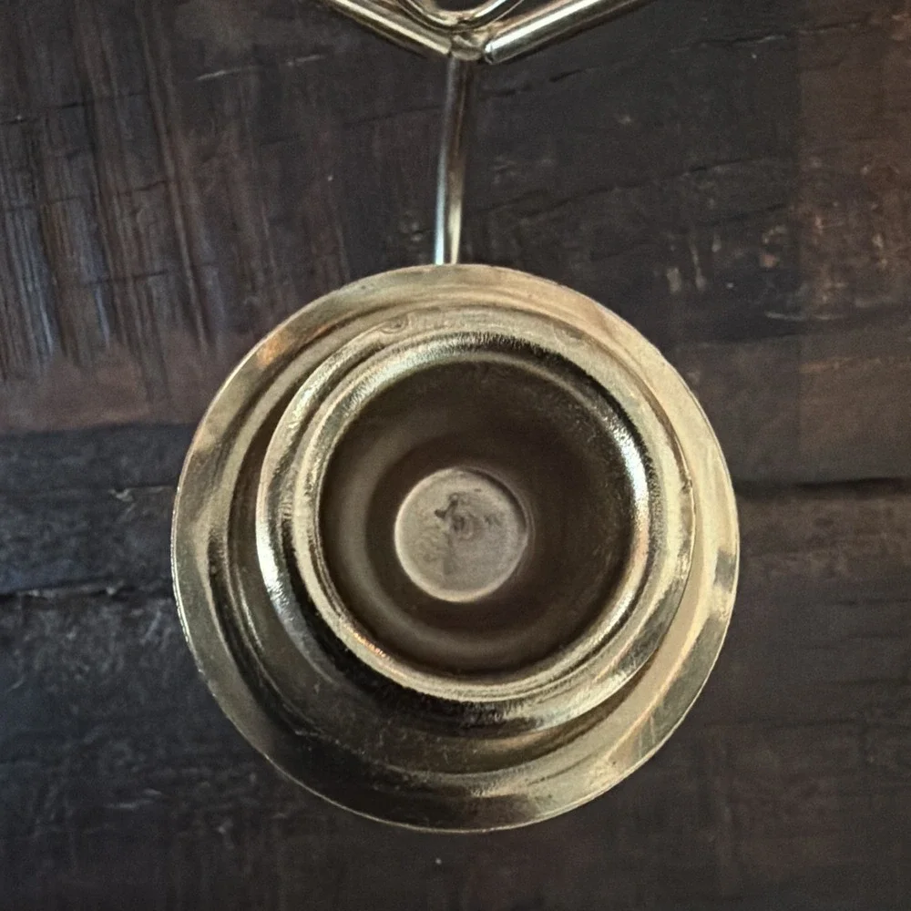 Vintage brass toned Heart-Shaped Wall-Mount Candle Holders Pair sconces retro